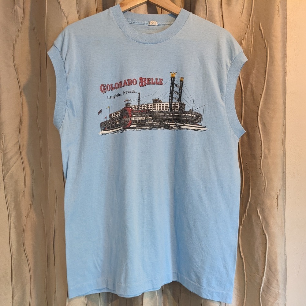 Vintage Colorado Belle Muscle T-Shirt Screen Stars XL Single Stitch Laughlin NV